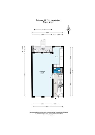 Floorplan - Zeeburgerdijk 74H, 1094 AG Amsterdam